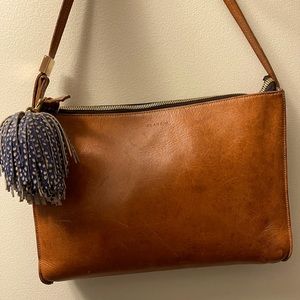 Clare V leather crossbody bag with tassel